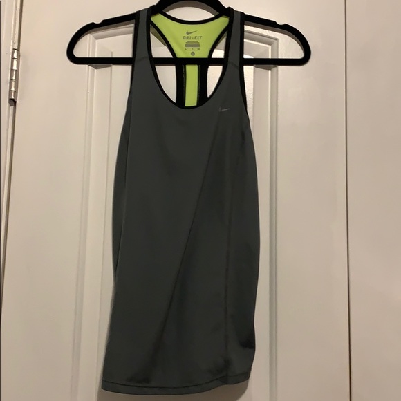 Nike drifit grey, black and neon running tank top - Picture 1 of 3